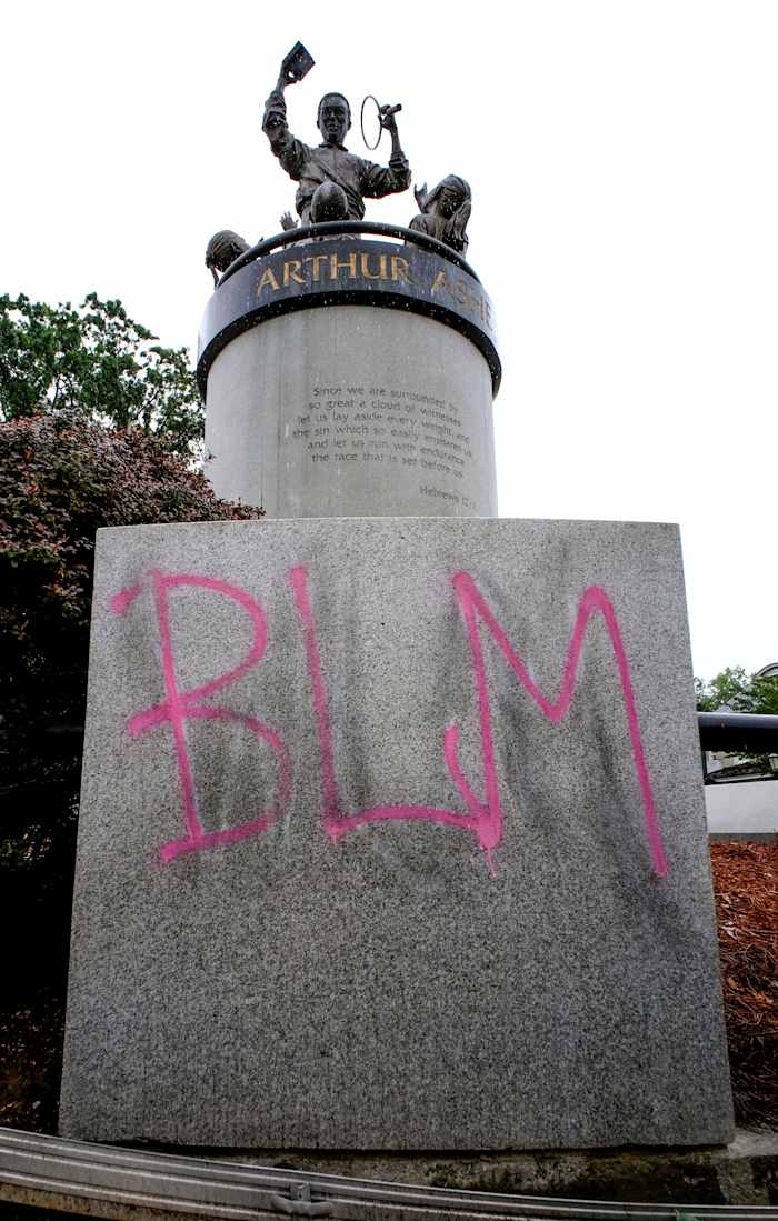 Volunteers and protesters kept Ashe's statue from being defaced with white supremacist graffiti last summer.